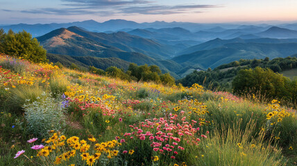 alpine meadow with flowers