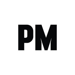 PM monogram logo design letter text name symbol monochrome logotype alphabet character simple logo