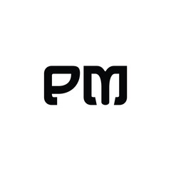PM monogram logo design letter text name symbol monochrome logotype alphabet character simple logo