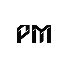 PM monogram logo design letter text name symbol monochrome logotype alphabet character simple logo