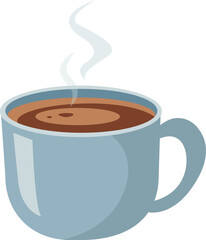 Cup of coffee.Icon of espresso mug isolated on white background, hot morning drink. 