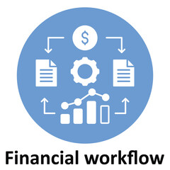 Financial workflow Vector icon which can easily modify or edit