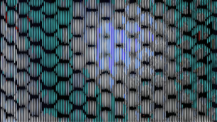 Fototapeta premium Abstract visual with vertical lines and dark shapes creating a textured pattern with blue highlights