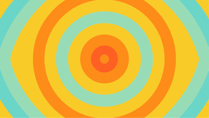 Colorful concentric circles pattern with orange yellow and light blue hues creating a vibrant design view