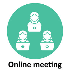 Online meeting Vector icon which can easily modify or edit