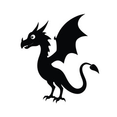 Cute Cartoon Dragon Silhouette