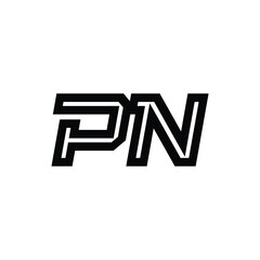 PN monogram logo design letter text name symbol monochrome logotype alphabet character simple logo