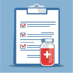 Obraz premium Medical checklist with test results and patient medical information. Health condition. Blood test result. Flat vector illustration