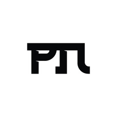 Obraz premium PN monogram logo design letter text name symbol monochrome logotype alphabet character simple logo
