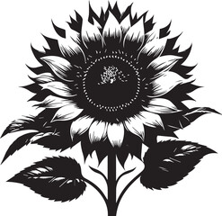 Sunkiss Joy Sunflower Vector – Delightful Yellow Bloom with Radiant Petals and Summer Charm