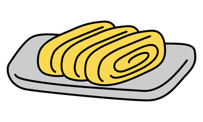 かわいい卵焼きのイラスト