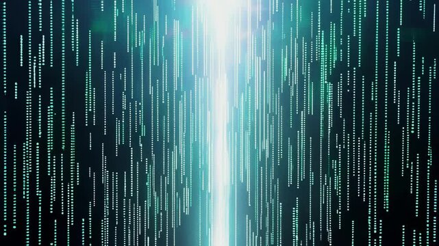 A falling white code in the matrix style, animation digital background, Generative AI Videos.