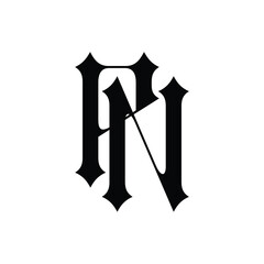 PN monogram logo design letter text name symbol monochrome logotype alphabet character simple logo