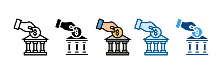Deposit Icon Set Multiple Style Collection