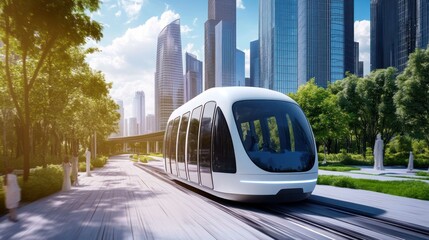 Futuristic transportation for future city; automated vehicles.