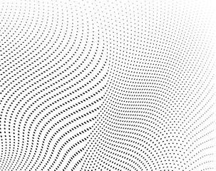 Naklejka premium The halftone texture is monochrome. Vector chaotic background