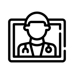 virtual doctor line icon