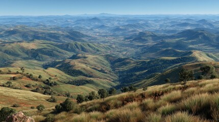 Naklejka premium Mountain valley landscape view