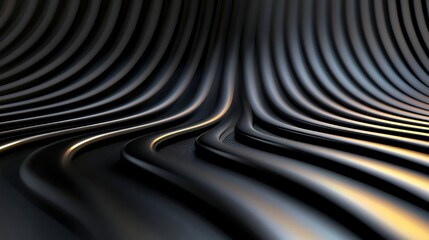 Black Curved Lines Abstract