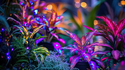 A close-up view of vibrant green spinach plants growing in a hydroponic setup,