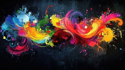 Abstract digital artwork featuring vibrant,