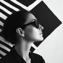 Portrait of a graphic designer black and white