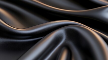 Black Fabric Flowing with Soft Curves