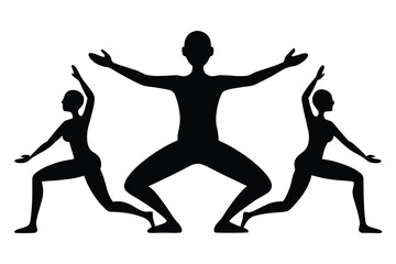 Yoga Quiz Competition Silhouette Vector Knowledge and Wellness Event Illustration