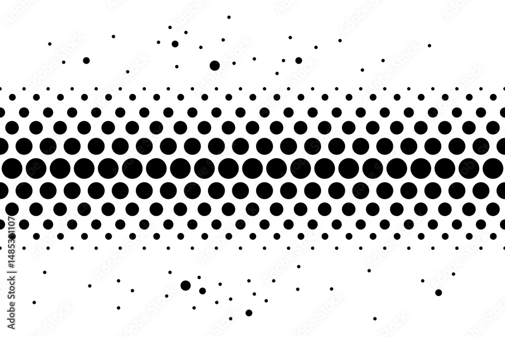 Wall mural circles pattern fade in and fade out vector abstract geometric technology background. black halftone