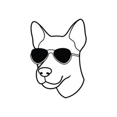 Cool Dog Wearing Sunglasses Vector Illustration.


