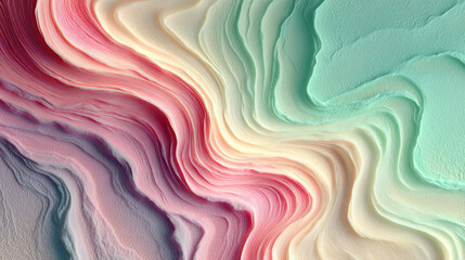 Pastel Topographic Abstract Texture Resembling Layered Terrain or Fluid Art