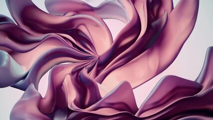 Elegant flowing pink silk fabric animation with smooth folds and curves, luxury abstract textile design with soft lighting and sensual visual motion - Powered by Adobe