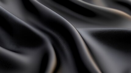 Black Fabric Waves Abstract Background