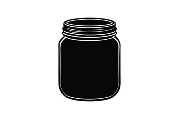 Silhouette art illustration of a traditional mason jar.eps