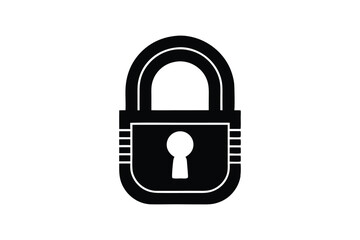 Silhouette art illustration of a vintage padlock.eps