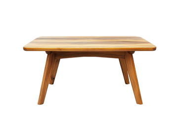 Contemporary wooden table transparent PNG ideal for furniture catalogs interior design and 3D render projects