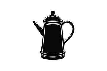 Silhouette art illustration of a vintage coffee pot.eps