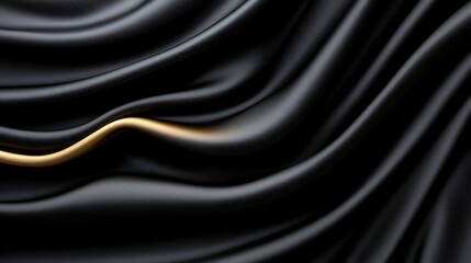 Black Fabric with Gold Accents Abstract