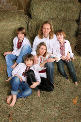 happy ukrainian family with children