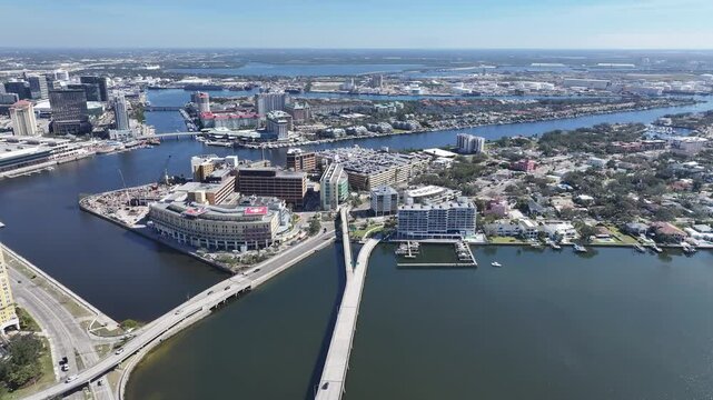 Tampa Skyline At Tampa In Florida United States. High Rise Buildings Landscape. Downtown District. Tampa Skyline At Florida United States. Coast City. Tampa Bay Outdoor.