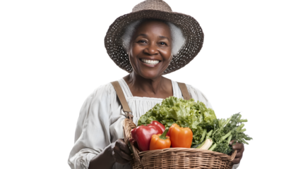 Happy African American Female Farmer Smiling Happily Outdoors Portrait