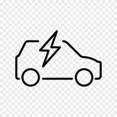 Electric car outline vector icon