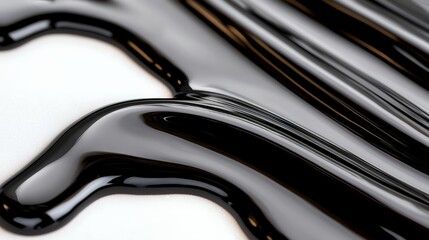 Black Liquid Flowing on White Surface
