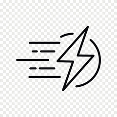 Fast charge outline vector icon
