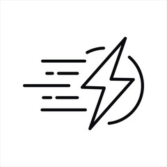 Fast charge outline vector icon