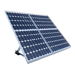 Modern solar panel system, angled for optimal sunlight capture, is displayed against a neutral background.