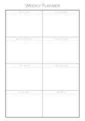 Minimalist Weekly Planner Template Filofax Deskfax Compatible Printable Organizer Productivity Time Management Goal Planning Schedule Daily Tasks Modern Design Clean Layout