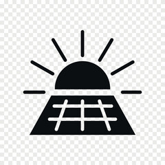 solar panel with sun flat vector icon