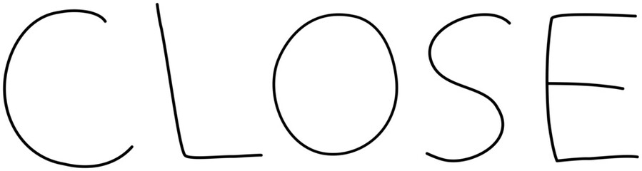 シンプルな手書きのCLOSEの文字