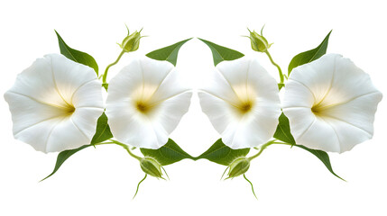Obraz premium Symmetrical Bindweed Flower Isolated on White Background